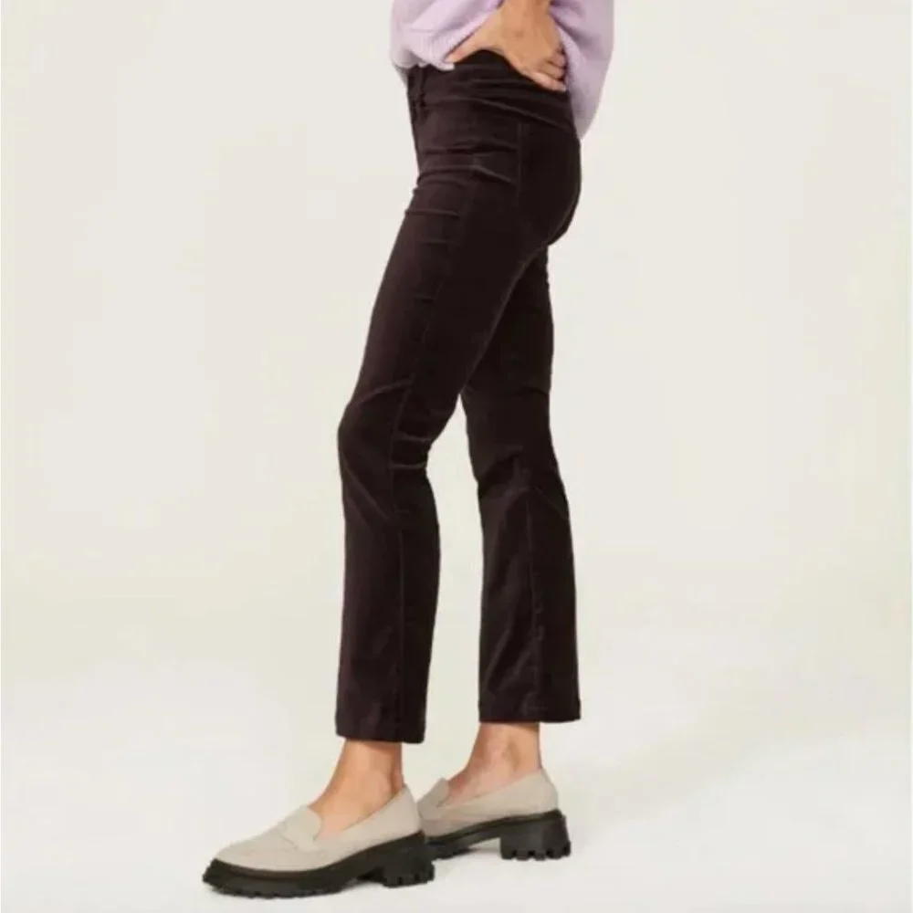 Paige Claudine Velvet Pants in black cherry size 26 - Picture 3 of 4